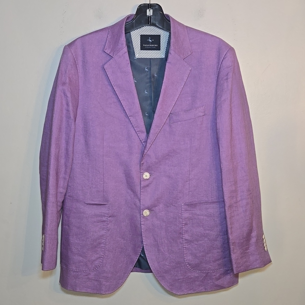 Tailorbyrd Solid Linen Lilac Blend Sportcoat Blazer NWOT
